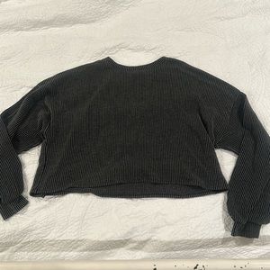 dress up striped black and gray long sleeve top, size small